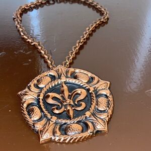 Ornate Copper Fleur-de-Lis Necklace